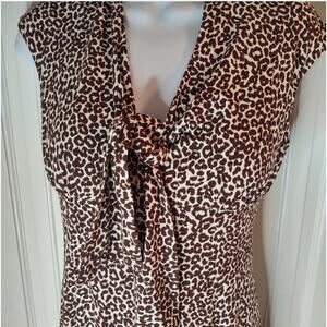 Talbots Womens Dress Size 4 MobWife Animal Print tie front SEXY